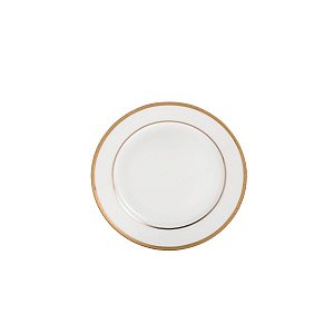 CJ 6 PRATOS DE SOBREMESA DE PORCELANA ALTO RELEVO GOLD 21CM
