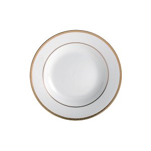 JG 6 PRATOS FUNDO DE PORCELANA BONE CHINA GOLD ALTO RELEVO