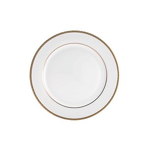 CJ 6 PRATOS DE JANTAR DE PORCELANA ALTO RELEVO GOLD 27CM