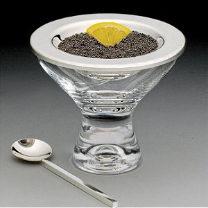 PORTA CAVIAR C/COLHER DE PRATA VEGA 12,5CM