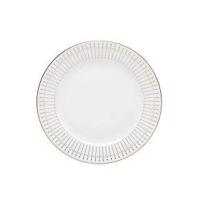 JG 6 PRATOS RASOS PORCELANA BONE CHINA KIEV DOURADO 26,5CM