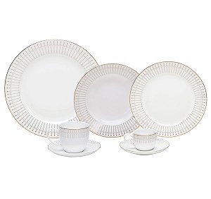 JG DE JANTAR DE PORCELANA BONE CHINA KIEV DOURADO 42PCS