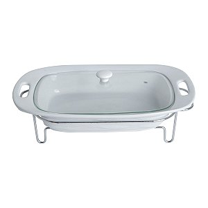 RECHAUD RETANGULAR DE PORCELANA