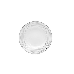 JG 6 PRATOS SOPA PORCELANA BONE CHINA KIEV PRATEADO 20,3CM