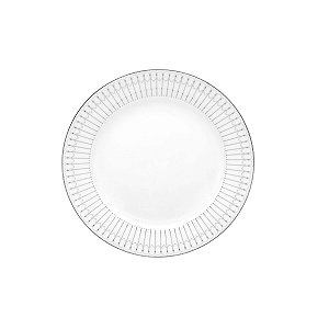 JG 6 PRATOS RASOS PORCELANA BONE CHINA KIEV PRATEADO 26,5CM