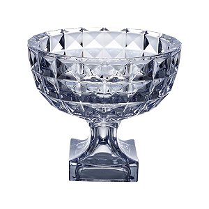 FRUTEIRA DE CRISTAL DE CHUMBO C/PÉ ADAMANT AZUL 24,5X21,5CM