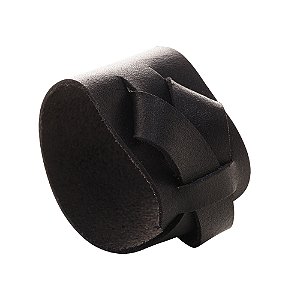 CJ 4 ANÉIS P/GUARDANAPOS COURO NÓ PRETO 7x4cm