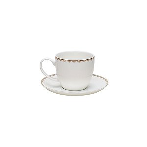 JG 6 XÍCARAS CHÁ PÍRES PORCELANA BONE CHIN MINSK DOURAD220ML