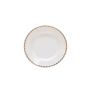JG 6 PRATOS SOPA PORCELANA BONE CHINA MINSK DOURADO 20,3CM