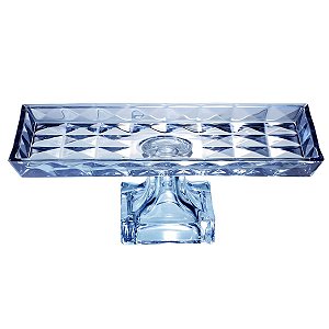 CENTRO DE MESA DE CRISTAL DE CHUMBO C/PÉ ADAMANT AZUL