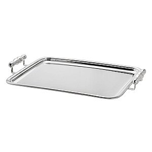 BANDEJA DE PRATA C/ALÇA LISO 39X29CM
