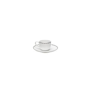 JG 6 XÍCARAS CHÁ PÍRES PORCELANA BONE CHIN MINSK PRATA 220ML