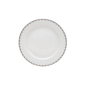 JG 6 PRATOS RASOS PORCELANA BONE CHINA MINSK PRATEADO 26,5CM