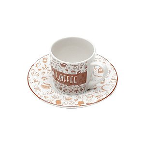 CJ 6 XÍCARAS P/CAFÉ C/PIRES COFFEE LOVERS 90ML