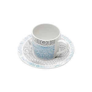 CJ 6 XÍCARAS P/CAFÉ C/PIRES FLOWER PATT 90ML
