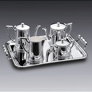 JG 5PC P/CHÁ E CAFÉ DE PRATA LISO