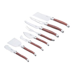 CJ 8PC P/QUEIJO DE AÇO INOX C/CABO PLÁSTICO