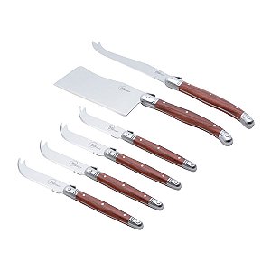 CJ 6PC P/QUEIJO DE AÇO INOX C/CABO PLÁSTICO
