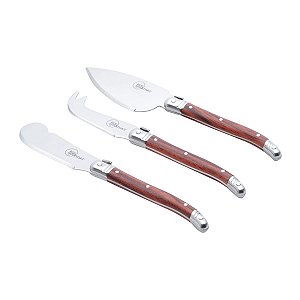 CJ 3PC P/QUEIJO DE AÇO INOX C/CABO PLÁSTICO
