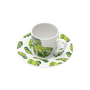 CJ 6 XÍCARAS P/CAFÉ C/PIRES FOLHAS 90ML
