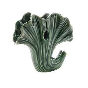 VASO DECORATIVO PORCELANA LEAF VERDE 14x6x13cm