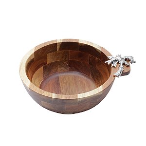 BOWL DE MADEIRA ACÁCIA PALMEIRA 20X7,5CM