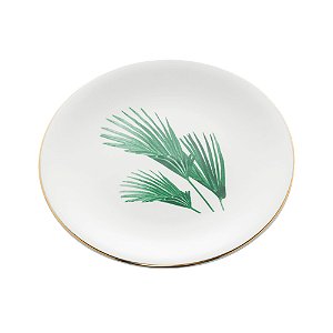 CJ 4 MINI CENTROS DE MESA DECORATIVO PORCELANA LEAF 15x2cm