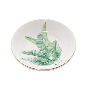 CJ 4 MINI CENTROS DE MESA DECORATIVO PORCELANA LEAF 10x2cm