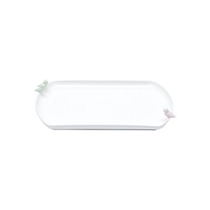 PRATO P/BOLO DE PORCELANA BIRD 25,4X15,8X3,6CM