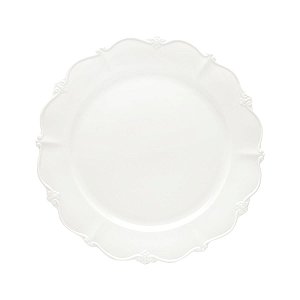 CJ 6 PC PRATO DE JANTAR DE PORCELANA FANCY BRANCO