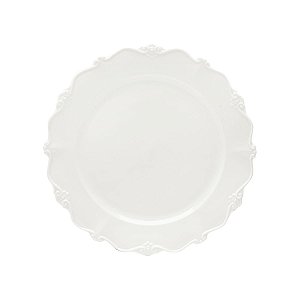 CJ 6 PC PRATO DE SOBREMESA DE PORCELANA FANCY BRANCO