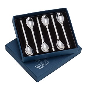 JG 6PC COLHER P/CAFÉ DE PRATA BAMBU