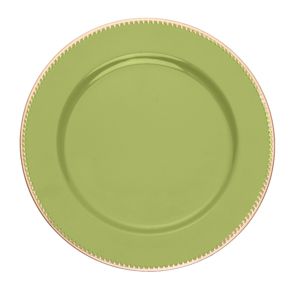 SOUSPLAT PLÁSTICO VERDE/DOURADO 25cm