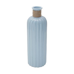 VASO CERÂMICA ACABAMENTO EM VIDRO MARROCOS AZUL 12X12X38,5CM
