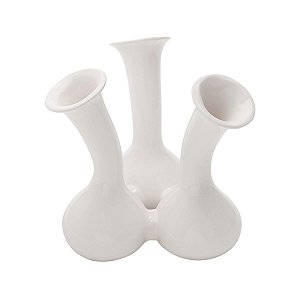 VASO CERÂMICA ACABAMENTO EM VIDRO TRIPLETS 18X16,5X18,5CM