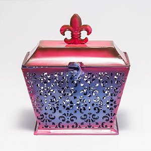 PORTA VELA FERRO ESMALTADO EM FORMA CAIXA 20X13,12X21,25CM