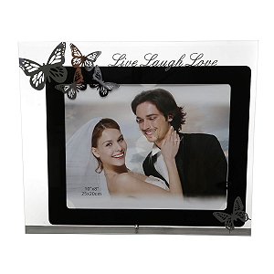 PORTA-RETRATO DE VIDRO LAUGH LOVE 20x15cm