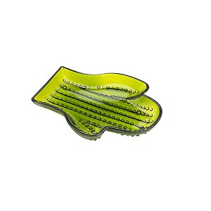 CACTO DECORATIVO DE VIDRO CACTUS VERDE 18,5X14X2,5cm