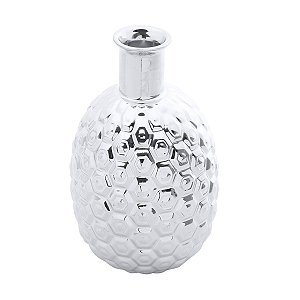 VASO DE CERÂMICA CROMADO ABACAXI 12X22cm