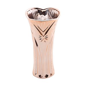 VASO DE CERÂMICA C/COBRE CROMADO  STARLING 8X21 cm