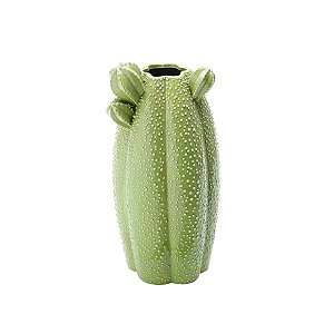 VASO DE CERÂMICA CACTOS VERDE 13,5X13,5X28 cm