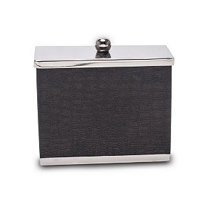 PORTA ALGODÃO AÇO INOX REVESTIDO DE PVC CROCODILO 2x5x4,5cm