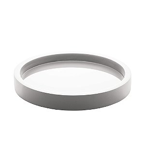 BANDEJA MADEIRA LAQUEADO C/VIDRO OFF-WHITE 34x4cm