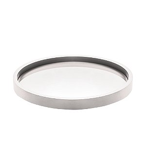 BANDEJA MADEIRA LAQUEADO C/VIDRO OFF-WHITE 40x4cm