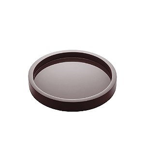 BANDEJA MADEIRA LAQUEADO C/VIDRO MARSALA 28x4cm