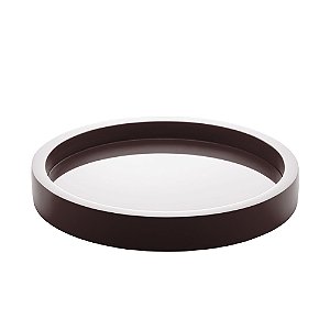 BANDEJA MADEIRA LAQUEADO C/VIDRO MARSALA 34x4cm