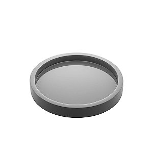 BANDEJA MADEIRA LAQUEADO C/VIDRO CINZA CLARO 28x4cm