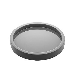 BANDEJA MADEIRA LAQUEADO C/VIDRO CINZA CLARO 34x4cm