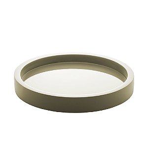 BANDEJA MADEIRA LAQUEADO C/VIDRO MENTA 34x4cm