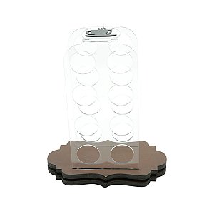 PORTA CÁPSULAS TRÊS CORAÇÕES P/16 CÁPSULAS EM  ACRILÍCO CRISTAL 21,5X11,5X26CM